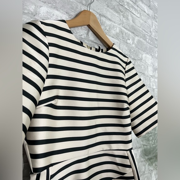 TOP SHOP - striped black white tailored fitted cocktail dress size US 4 - Picture 9 of 15